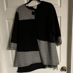 Black and White Women's Coat